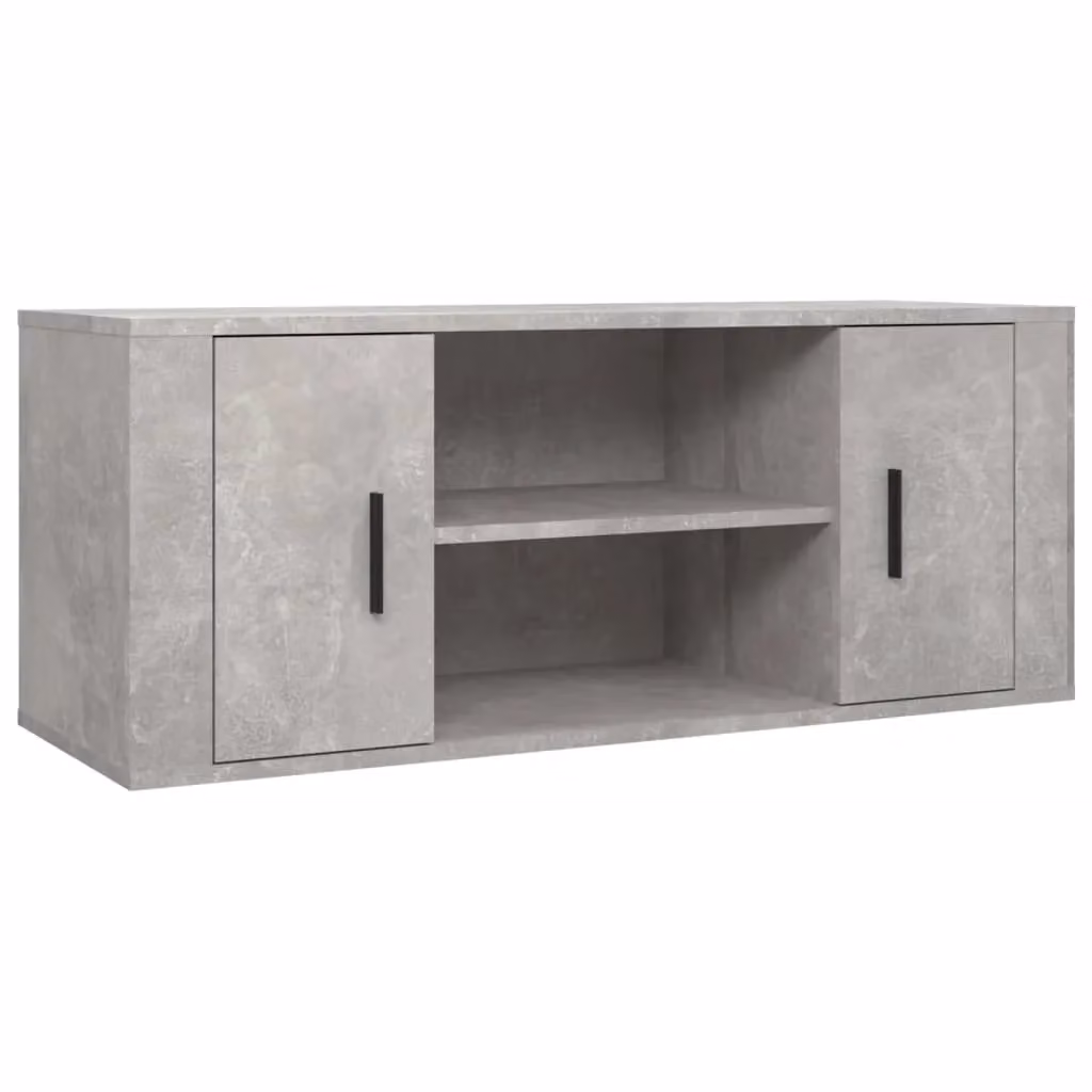 Berkfield Home Modern TV Cabinet in Concrete Grey, W/D/H: 100 x 35 x 40 cm – 2