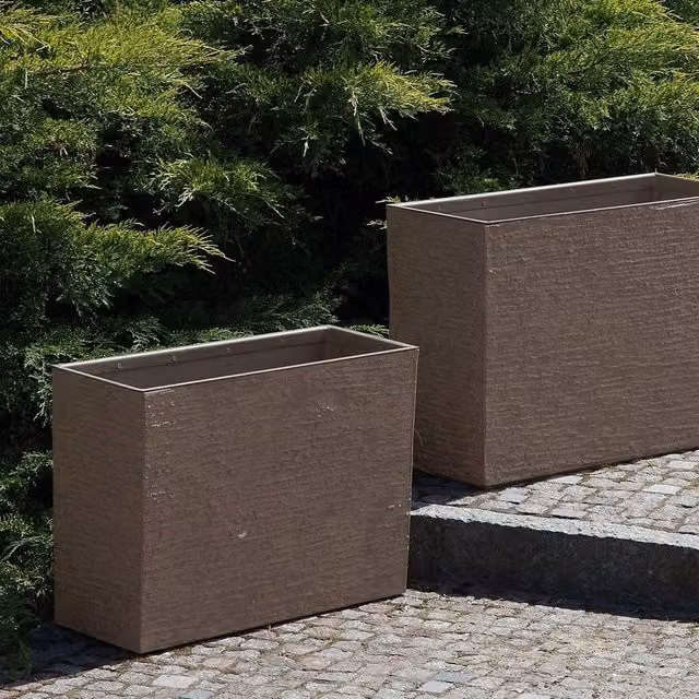 Wyld and Coco Brown Rectangular Planter Tub, W: 60 cm, D: 45 cm, H: 25 cm – 1
