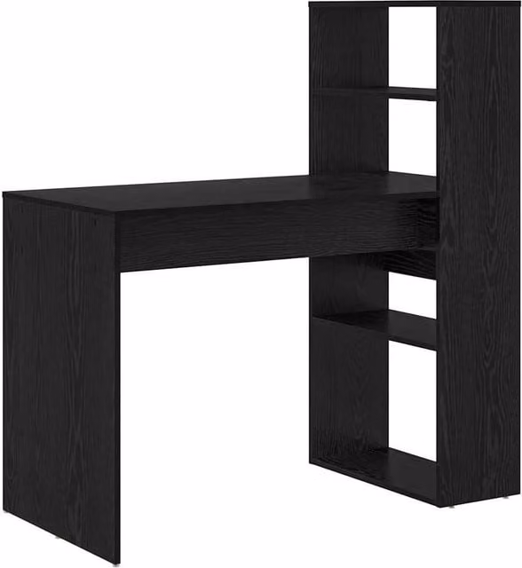 Berkfield Modern Writing Desk with Storage in Black Oak, W/D/H: 113 x 54 x 120 cm – 1