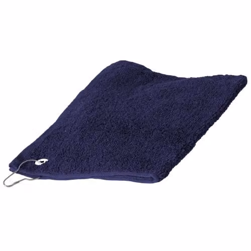 Towel City Luxury Range 550 GSM Sports Golf Towel in Blue and Silver, W: 30 cm x H: 30 cm – 1