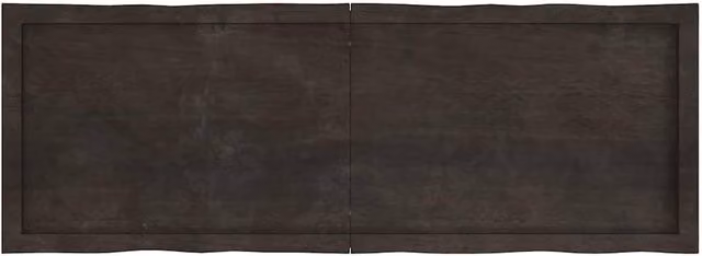 Berkfield Home Table Top Dark Grey Live Edge Treated Solid Oak Wood, W: 140 cm, D: 50 cm, H: 2-6 cm