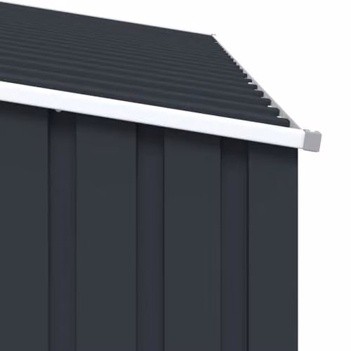 vidaXL Garden Firewood Shed in Anthracite, Galvanised Steel, W/D/H: 245 x 98 x 159 cm – 4