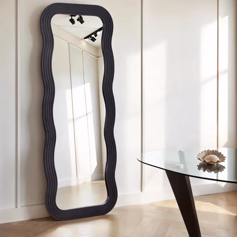 Home Garden Direct Paola Wavy Full Length Mirror in Black, W/H: 70 x 180 cm – 2