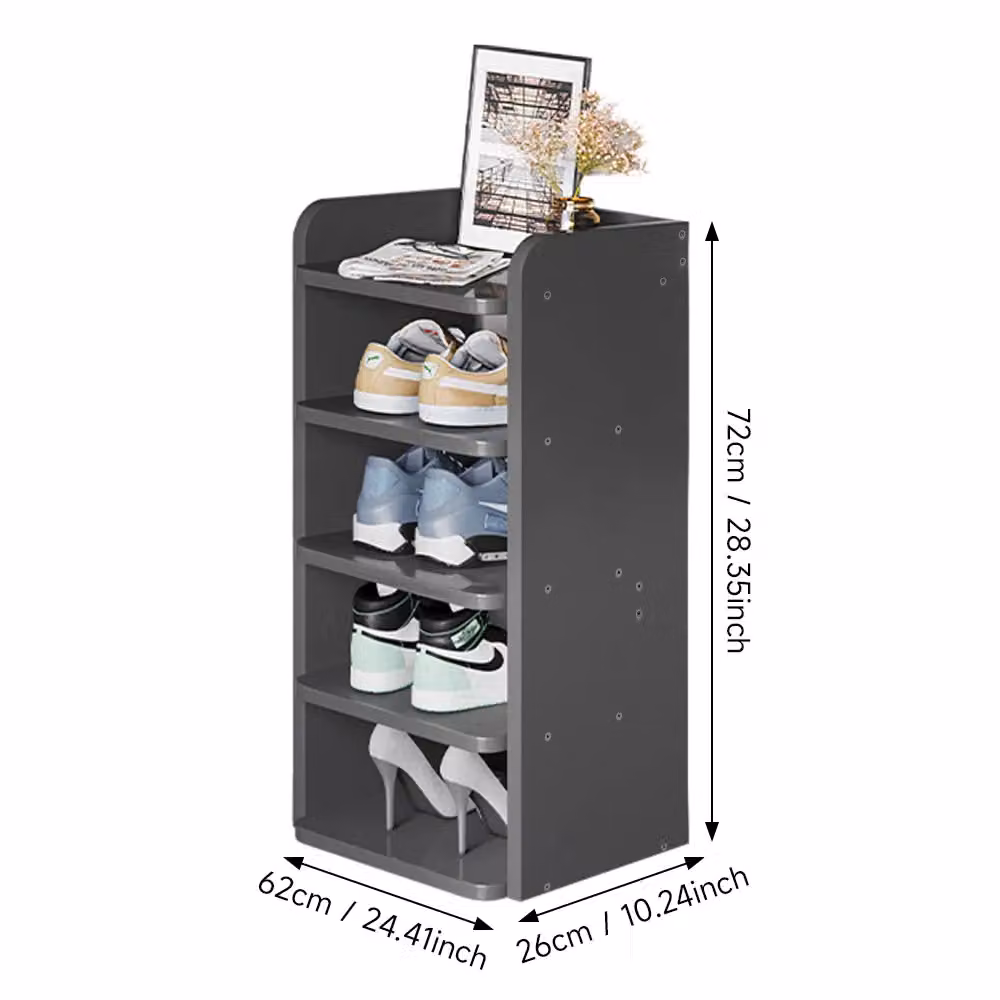 Living and Home 5-Tier Black Shoe Rack Organiser and Storage Stand – 4