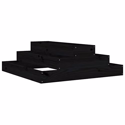vidaXL Black Wooden Raised Bed Planter W/D/H: 80 x 80 x 27 cm – 1