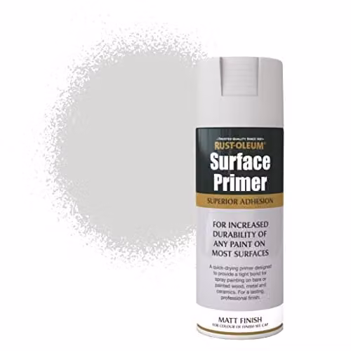 Rust-Oleum Quick Drying Surface Primer Spray Paint, Grey Matt, 400ml