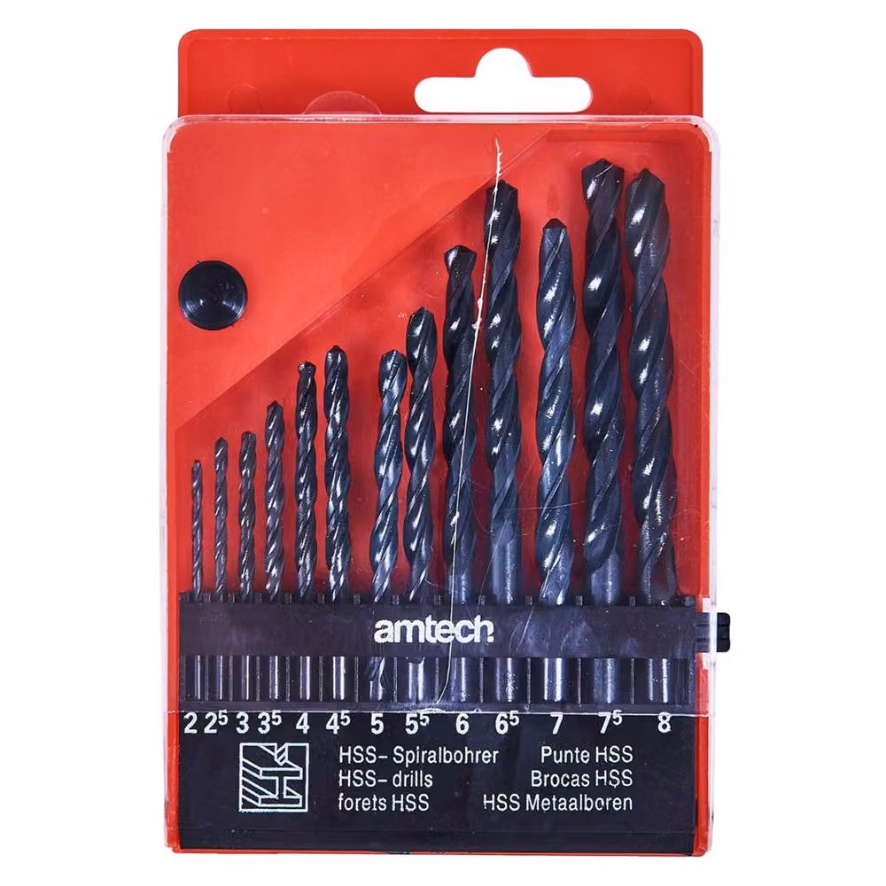Amtech High Speed HSS Drill Set, 13 Piece, Black and Multicolour – 2