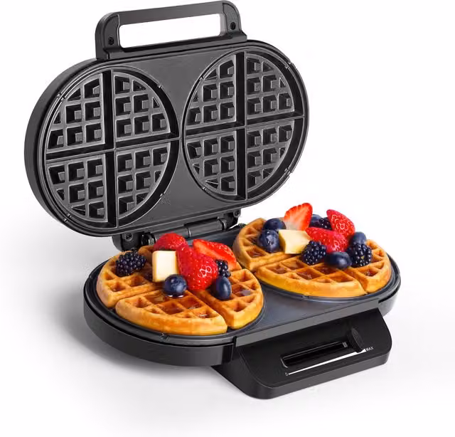 VonShef Dual Round Waffle Maker in Black – 1