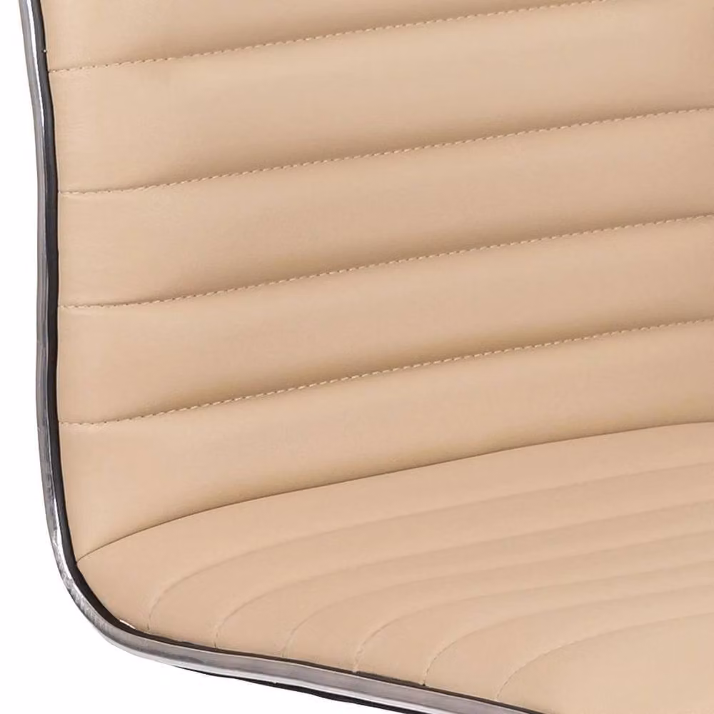 FORGEVIO Modern Task Chair in Tan Synthetic Leather with Adjustable Height and Swivel Function – 3