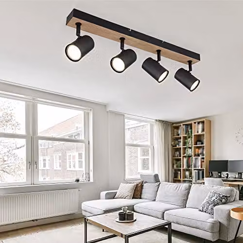 Globo Lighting Robby 4-Light Surface-Mounted Spotlights in Black – 4