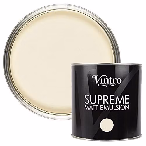 Vintro Luxury Matt Emulsion Multi Surface Paint in Yellow Cream, 2.5L