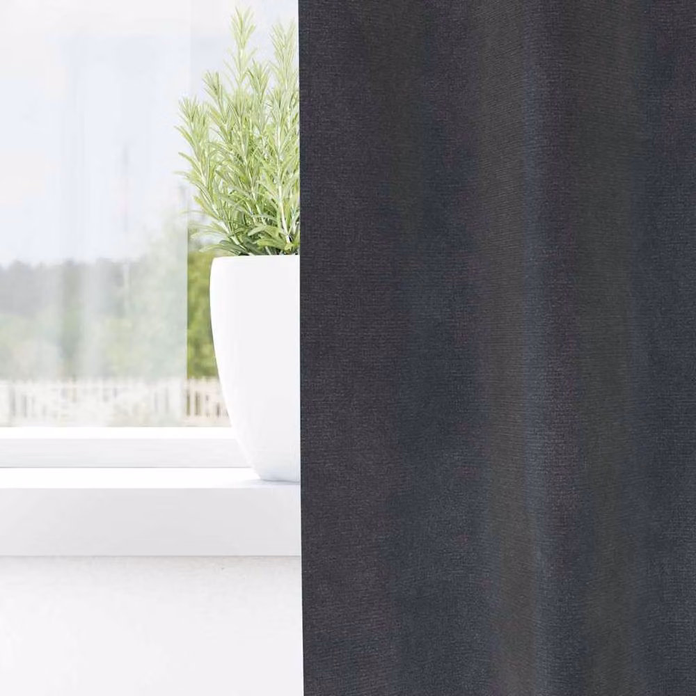 Berkfield Home Blackout Velvet Eyelet Curtains, 2 Pack, Dark Grey – 3