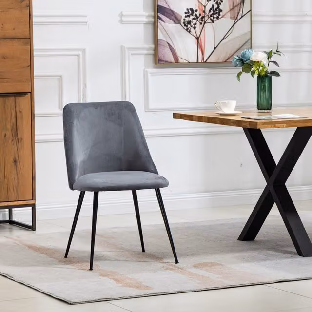 Artemis Home Morandi Velvet Dining Chairs, Set of 2, Grey