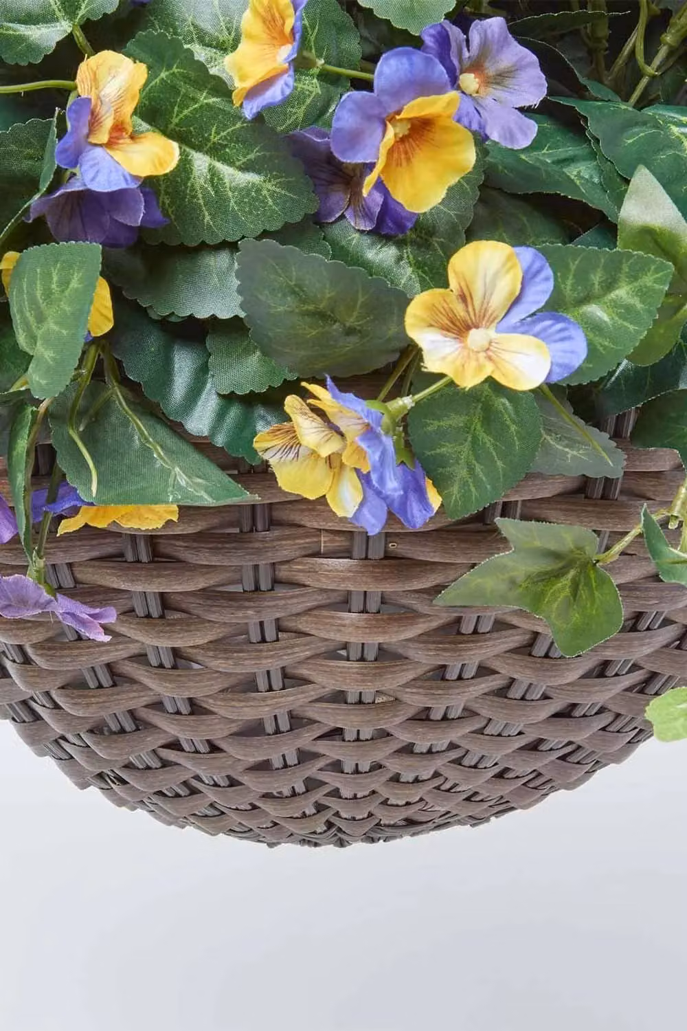 Homescapes Purple and Yellow Pansy Floral Hanging Basket, Diameter: 60 cm – 2