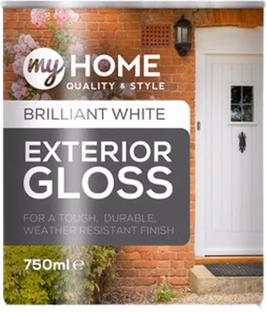 My Home Weatherproof Solvent Based Gloss Exterior Wood Paint in White, 0.75 l