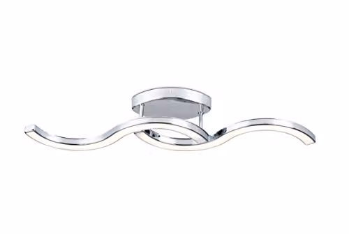 Netlighting Bezier Integrated LED Semi Flush Ceiling Light in Chrome Silver