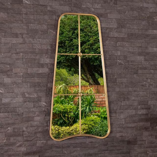 Charles Bentley Copenhagen Weather Resistant Rectangular Wall Mirror in Gold