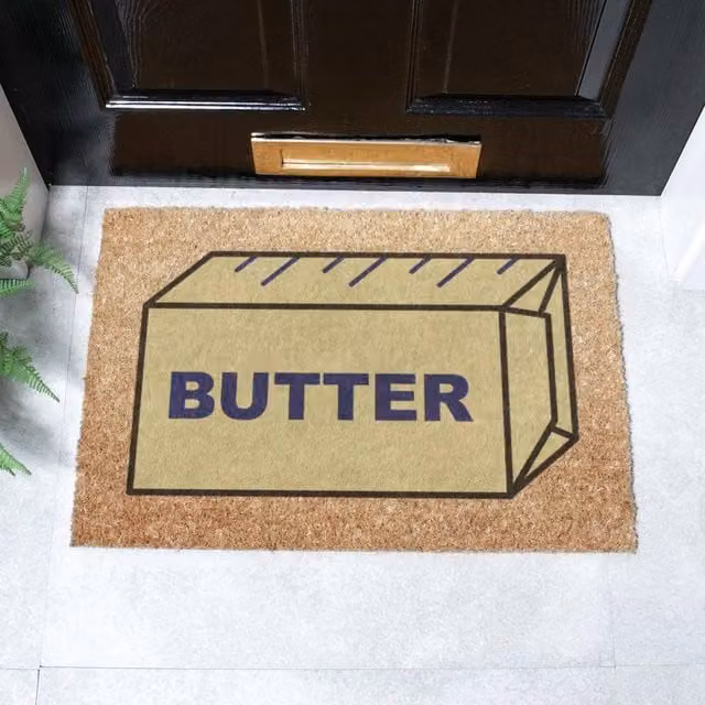 Artsy Mats Butter Block Coir Doormat in Brown, W/D: 60 x 40 cm