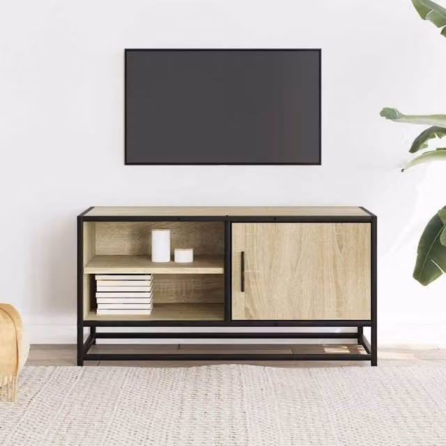 Berkfield Home Sonoma Oak TV Cabinet in Light Oak, W/D/H: 80 x 34.5 x 40 cm