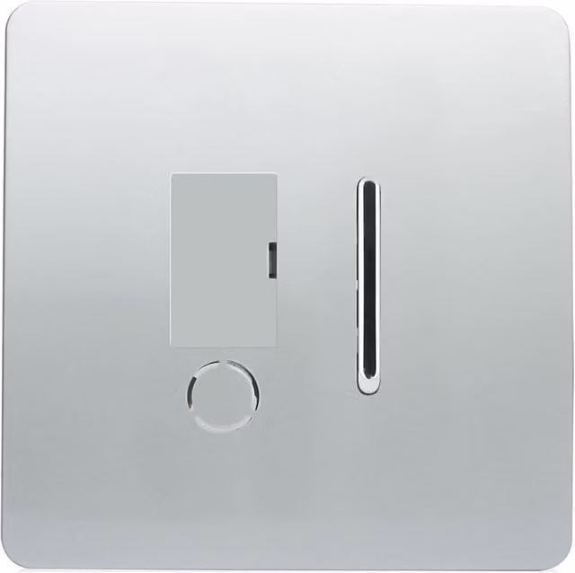 Trendi Switch 13 Amp Fused Spur with Flex Outlet in Platinum Silver