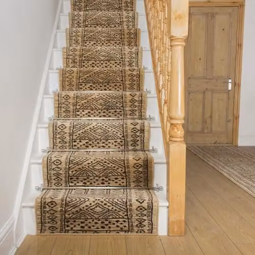 runrug Afrikans Berber Ethnic Stair Runner, Beige, W: 70 cm, L: 720 cm, Thickness: 9 mm – 1