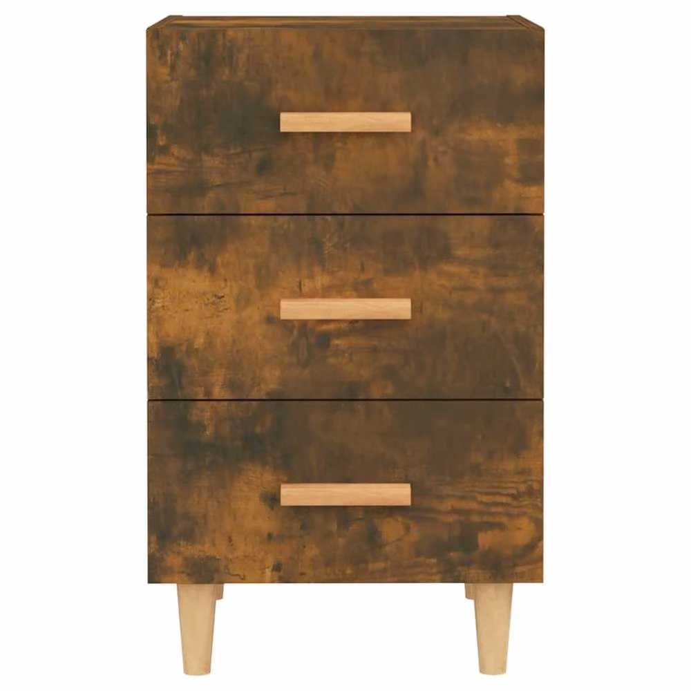 Berkfield Home Smoked Oak Bedside Cabinet in Brown, W/D/H: 40 x 40 x 66 cm – 3