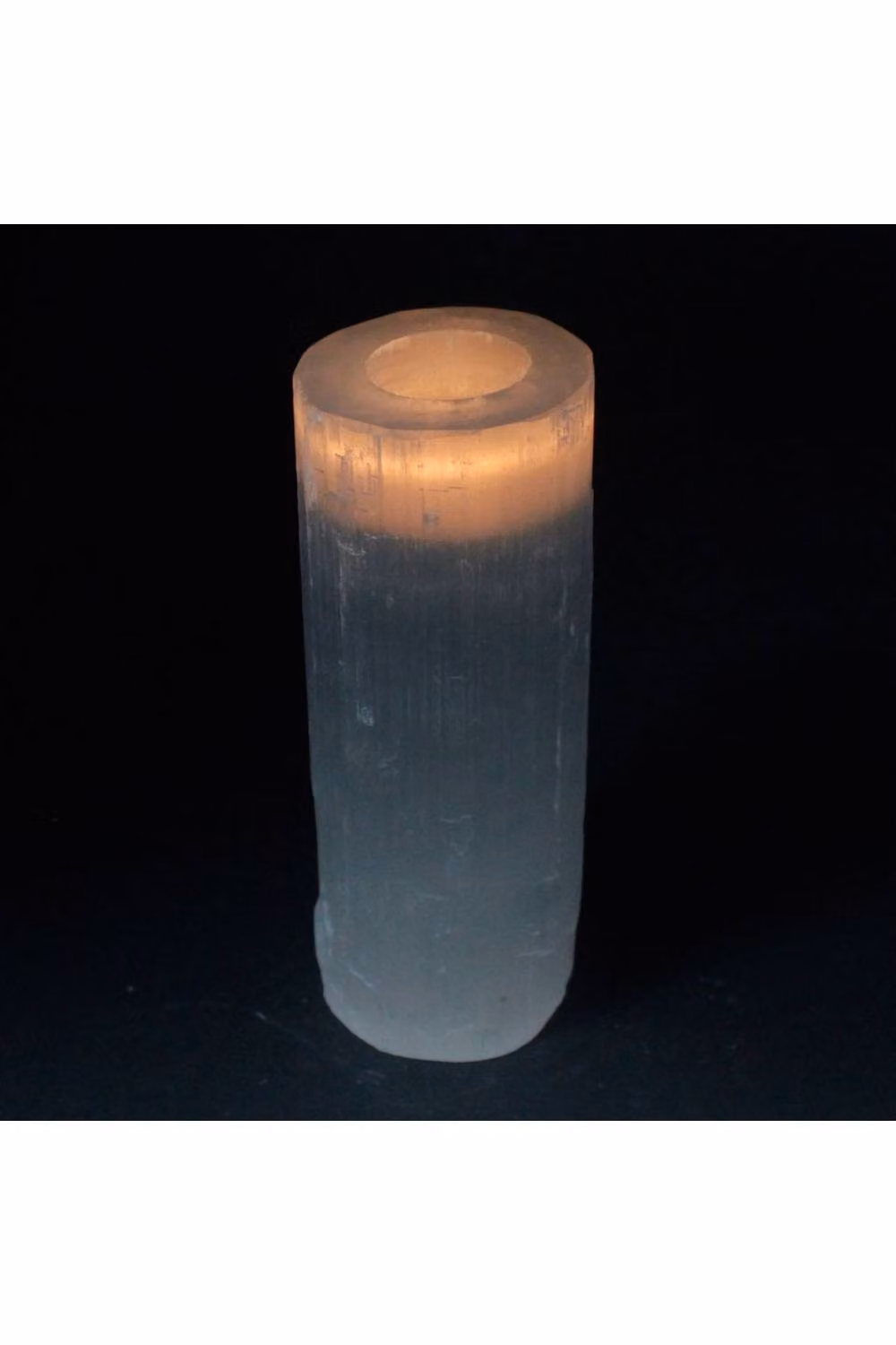 KDMD Selenite Candle Holder, White, Height: 20 cm – 2