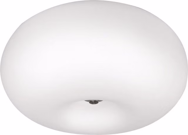 Loops Wall and Ceiling Light in Satin Nickel with White Opal Glass Shade, E27 Bulb Compatible