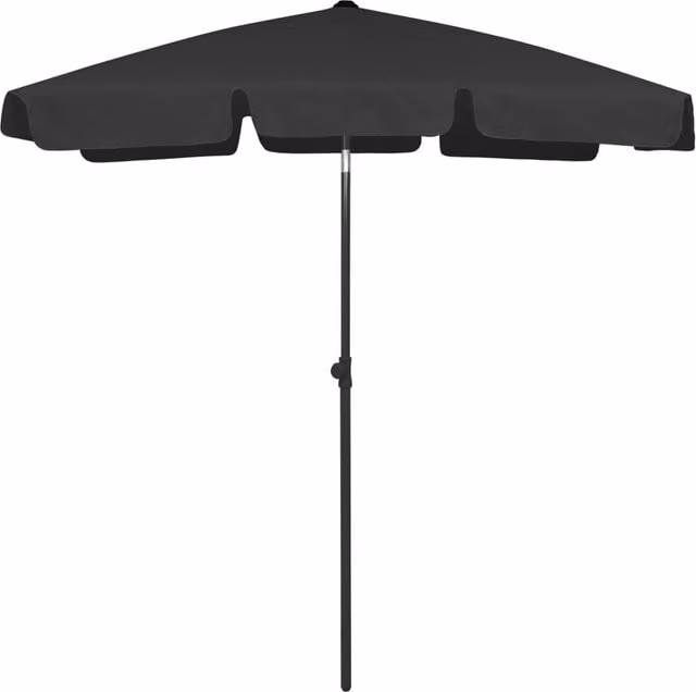 Berkfield Home Black Polyester Beach Umbrella W/D: 180 x 120 cm – 1