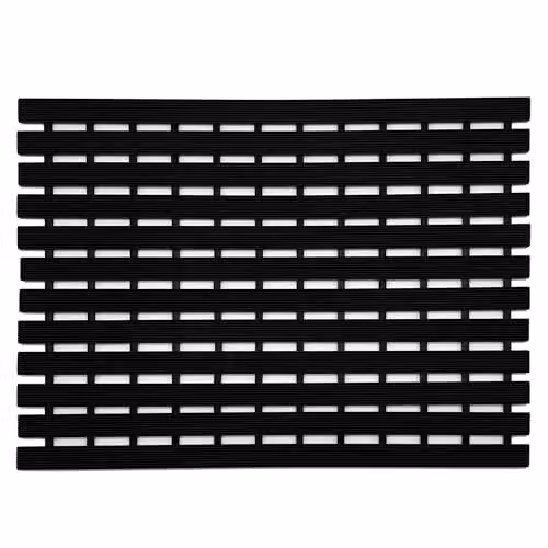 Nicoman Non-Slip Shower Drying Mat with Slatted Duckboard Design, Black, W: 61 cm, D: 43 cm – 1