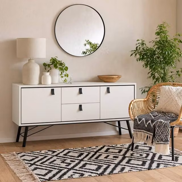 Wyld Haus Juno White Sideboard with 2 Doors and 2 Drawers – 1