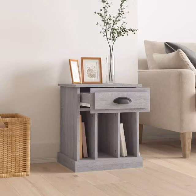 Berkfield Home Elegant Bedside Cabinet in Grey Sonoma, W/D/H: 43 x 36 x 50 cm – 1