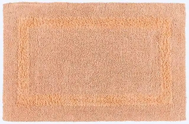 Homescapes Luxury Reversible Cotton Bath Mat, Peach, W: 50 cm, D: 80 cm