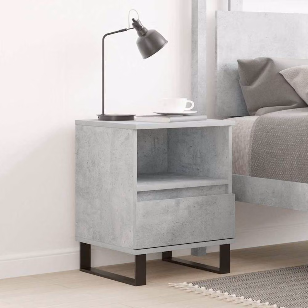 Berkfield Home Bedside Cabinet in Concrete Grey, W/D/H: 40 x 35 x 50 cm – 2
