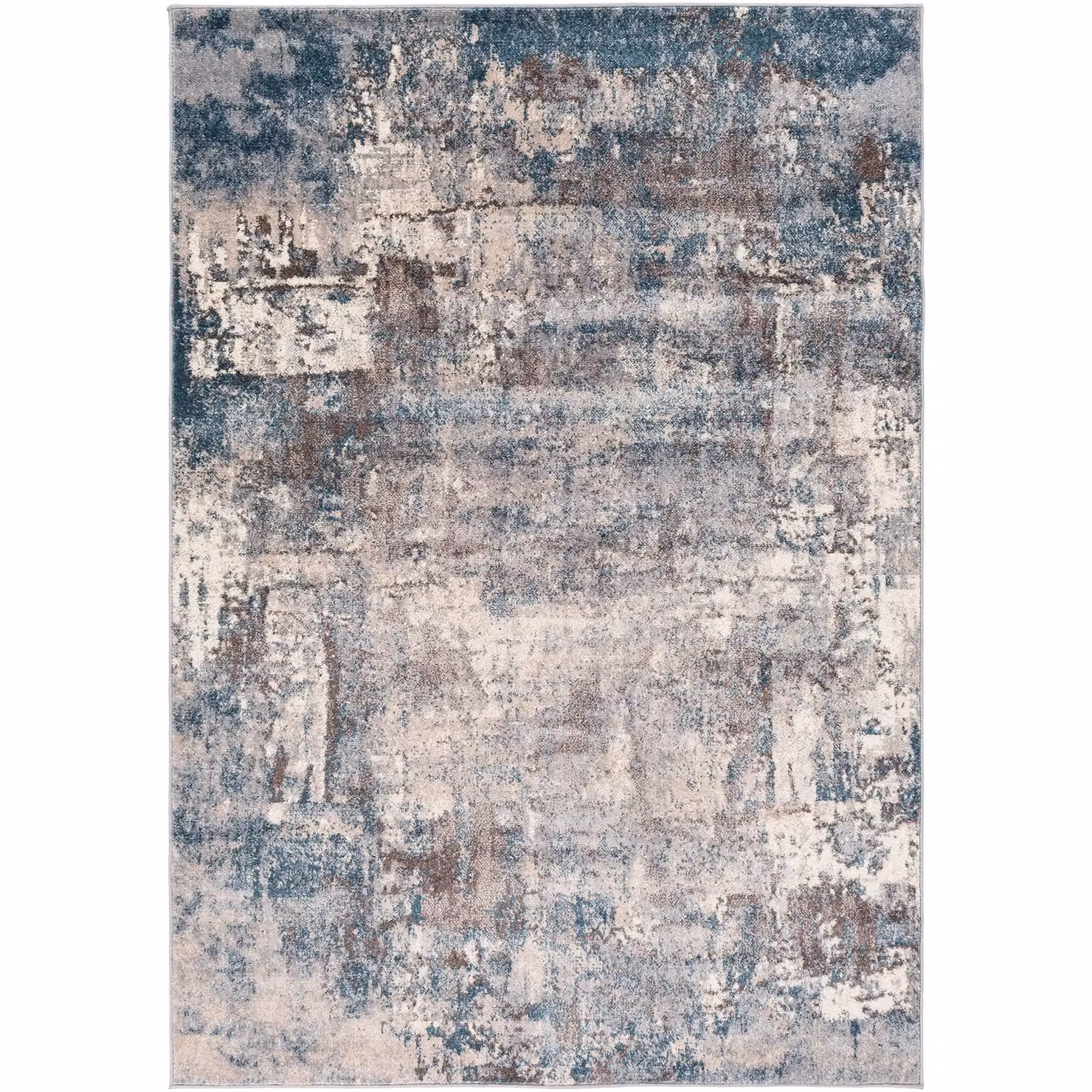 Livabliss Ankara Abstract Blue and Beige Modern Marble Rug, W 200 cm x D 200 cm – 2