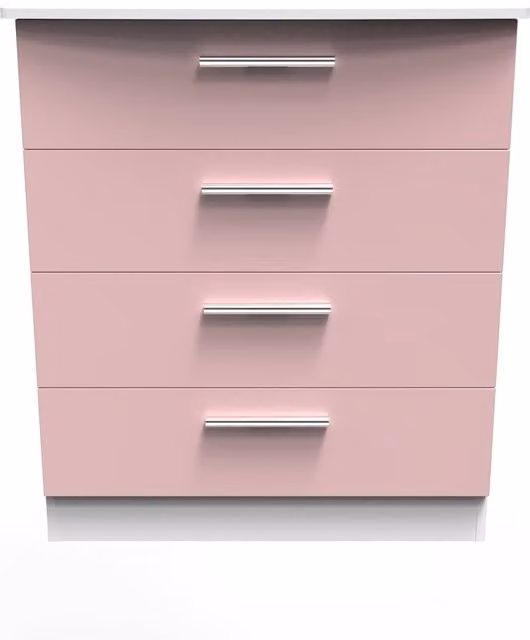 Knightsbridge Kobe 4 Drawer Chest in Pink and White