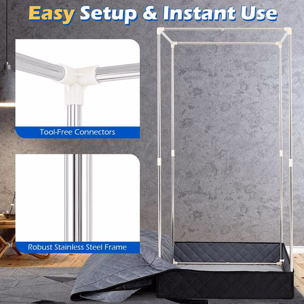 Costway Portable Extra-Large Steam Sauna Box Tent with Remote Control in Black – 6