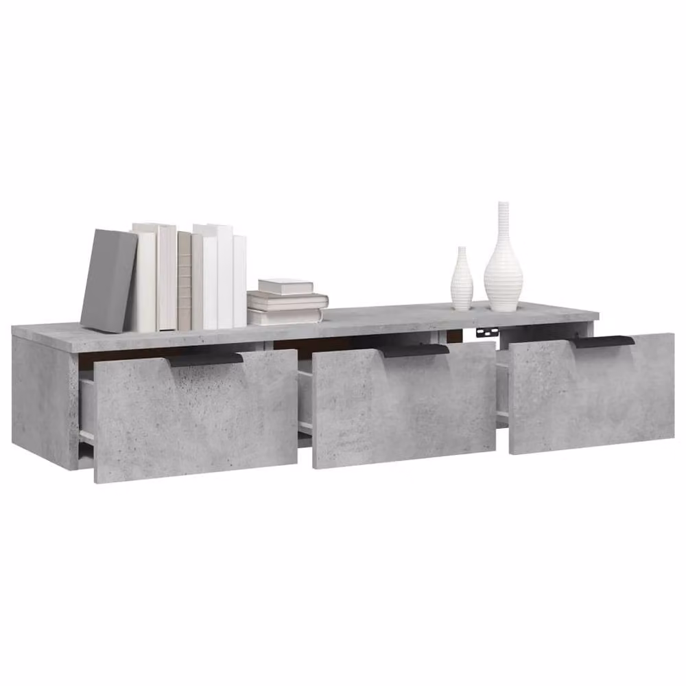 Berkfield Home Wall Cabinet in Concrete Grey, W/D/H: 102 x 30 x 20 cm – 3