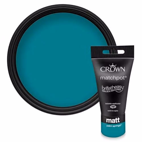 Crown Walls & Ceilings Deep Teal Matt Paint Tester Sample 40ml