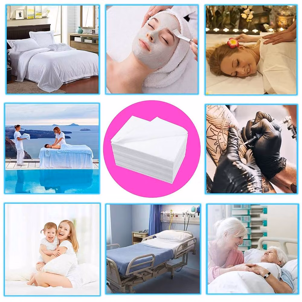 VOGREX 100 Pieces Disposable Non-woven Spa Massage Table Sheets in White – 3