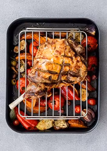 MasterClass Stainless Steel Rectangular Roasting Rack, Silver, W: 23 cm, D: 16.5 cm, H: 6.5 cm – 3