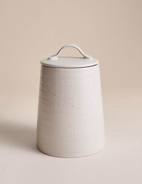 M&S White Ceramic Stoneware Storage Jar