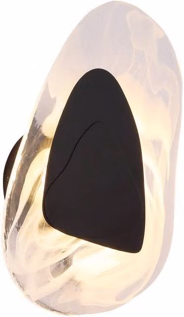 Netlighting Dorsey Integrated LED Wall Lamp in Matt Black with Clear Glass Shade, Warm White 3000K – 1