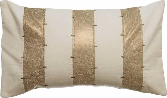 Orsina Multicolour Gold Striped Rectangular Glamour Cushion