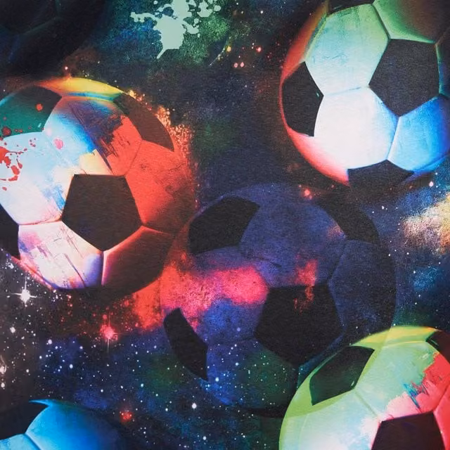OHS Multicolour Thermal Insulating Blackout Fabric Panel Curtain for Children with Sporty Graphic Design