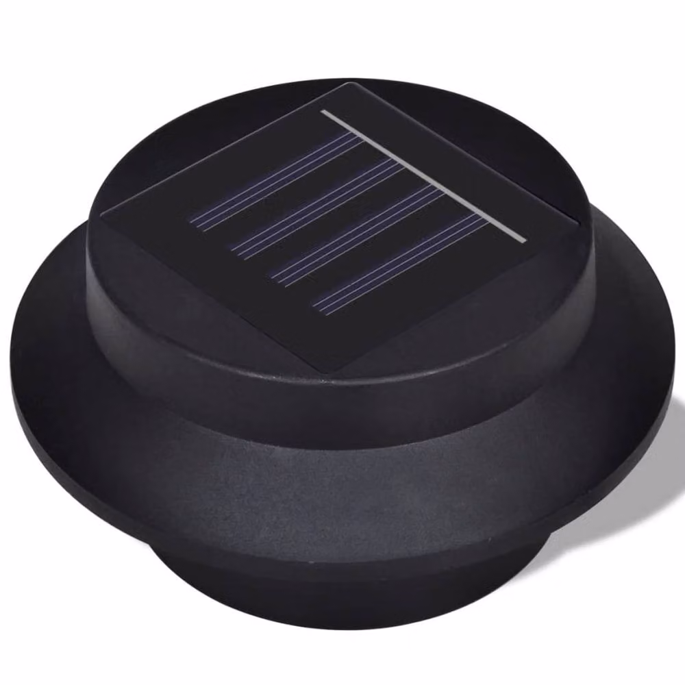 Berkfield Home 6 Piece Outdoor Solar LED Lamp Set in Black – 4