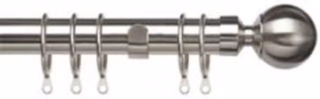 NewEdgeBlinds Silver Metal Curtain Pole Set, 170 cm