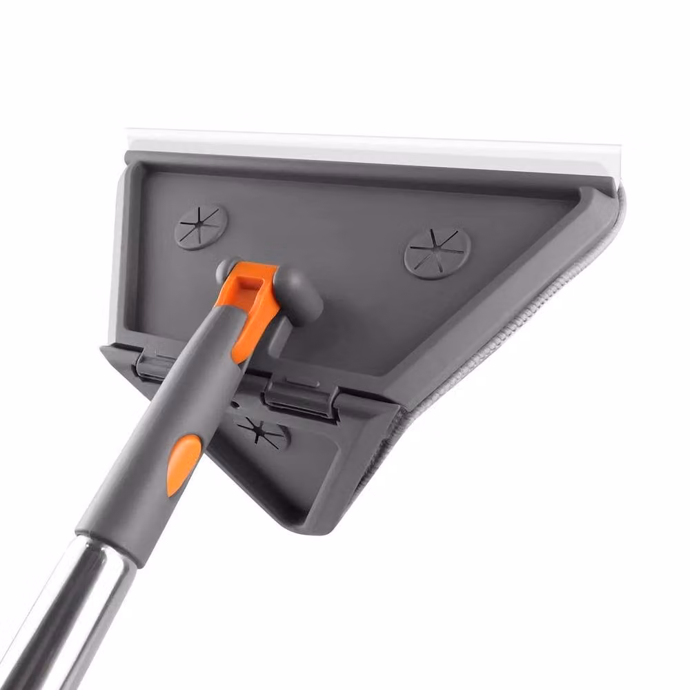 Kelvenix Grey Triangle Wall Cleaning Mop with Microfibre Fabric and Telescopic Handle – 5