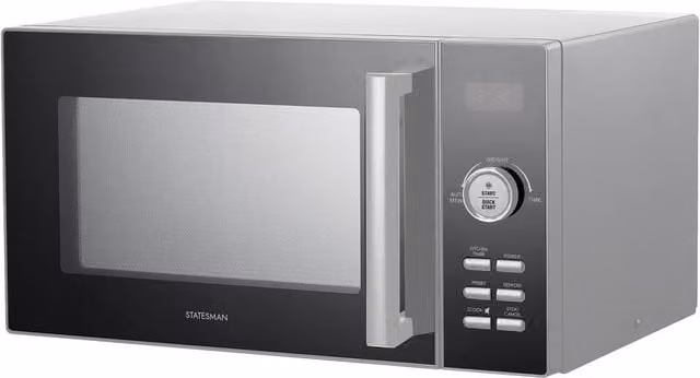 Statesman 23L 900W Digital Solo Microwave in Silver with Stainless Steel Cavity
