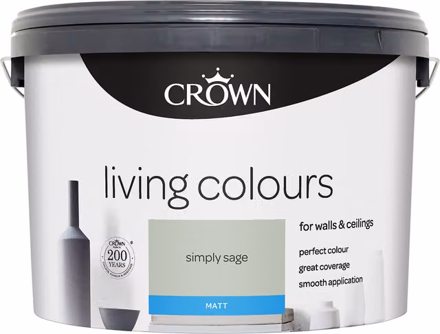 Crown Living Colours Matt Emulsion Paint, Green, 10 l